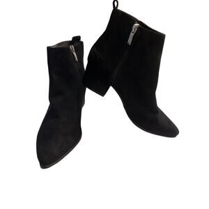 A New Day Women’s Black Felt Booties Size 8.5M | Short Block Heel Ankle Boots
